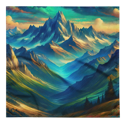 Atemberaubende alpine Komposition mit majestätischen Gipfeln und Tälern - Bandana (All-Over Print) berge xxx yyy zzz L