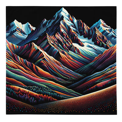 Pointillistische Darstellung der Alpen, Farbpunkte formen die Landschaft - Bandana (All-Over Print) berge xxx yyy zzz L