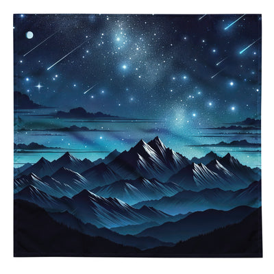 Alpen unter Sternenhimmel mit glitzernden Sternen und Meteoren - Bandana (All-Over Print) berge xxx yyy zzz L