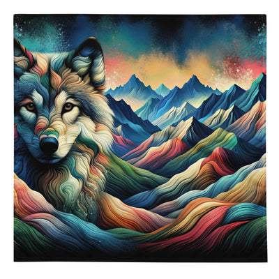 Traumhaftes Alpenpanorama mit Wolf in wechselnden Farben und Mustern (AN) - Bandana (All-Over Print) xxx yyy zzz L