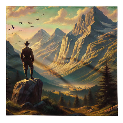 Ölgemälde eines Schweizer Wanderers in den Alpen bei goldenem Sonnenlicht - Bandana (All-Over Print) wandern xxx yyy zzz L