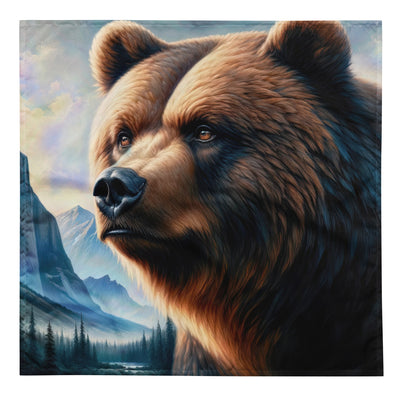 Ölgemälde, das das Gesicht eines starken realistischen Bären einfängt. Porträt - Bandana (All-Over Print) camping xxx yyy zzz L