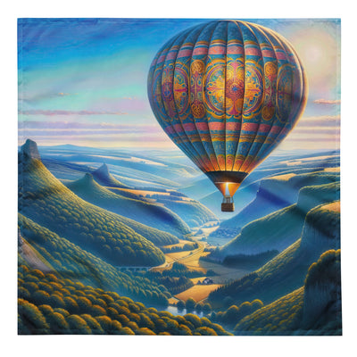 Ölgemälde einer ruhigen Szene mit verziertem Heißluftballon - Bandana (All-Over Print) berge xxx yyy zzz L
