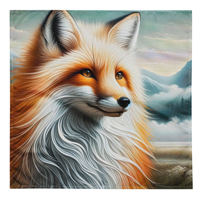 Ölgemälde eines anmutigen, intelligent blickenden Fuchses in Orange-Weiß - Bandana (All-Over Print) camping xxx yyy zzz L