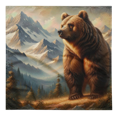 Ölgemälde eines königlichen Bären vor der majestätischen Alpenkulisse - Bandana (All-Over Print) camping xxx yyy zzz L
