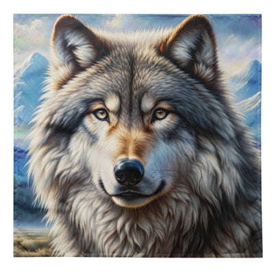 Porträt-Ölgemälde eines prächtigen Wolfes mit faszinierenden Augen (AN) - Bandana (All-Over Print) xxx yyy zzz L