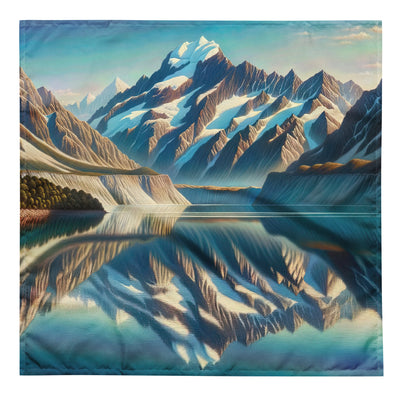 Ölgemälde eines unberührten Sees, der die Bergkette spiegelt - Bandana (All-Over Print) berge xxx yyy zzz L