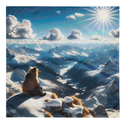 Foto der Alpen im Winter mit Bären auf dem Gipfel, glitzernder Neuschnee unter der Sonne - Bandana (All-Over Print) camping xxx yyy zzz L