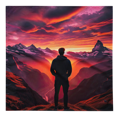 Foto der Schweizer Alpen im Sonnenuntergang, Himmel in surreal glänzenden Farbtönen - Bandana (All-Over Print) wandern xxx yyy zzz L