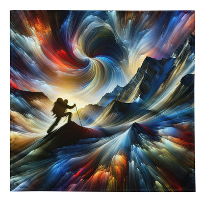 Foto der Alpen in abstrakten Farben mit Bergsteigersilhouette - Bandana (All-Over Print) wandern xxx yyy zzz L