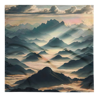 Foto der Alpen im Morgennebel, majestätische Gipfel ragen aus dem Nebel - Bandana (All-Over Print) berge xxx yyy zzz L