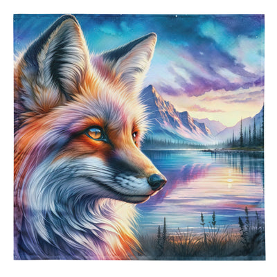 Aquarellporträt eines Fuchses im Dämmerlicht am Bergsee - Bandana (All-Over Print) camping xxx yyy zzz L