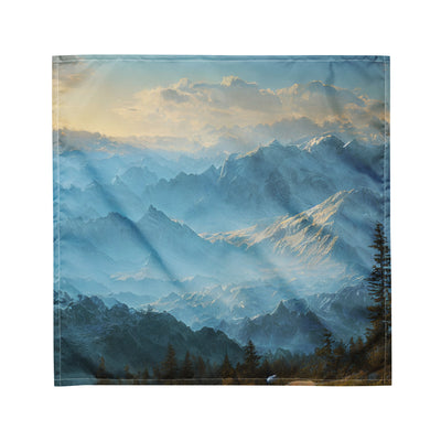 Schöne Berge mit Nebel bedeckt - Ölmalerei - Bandana (All-Over Print) berge xxx M