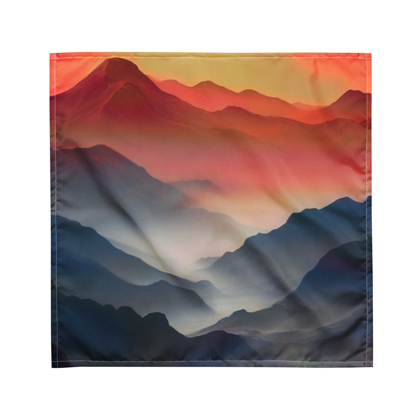 Sonnteruntergang, Gebirge und Nebel - Landschaftsmalerei - Bandana (All-Over Print) berge xxx M
