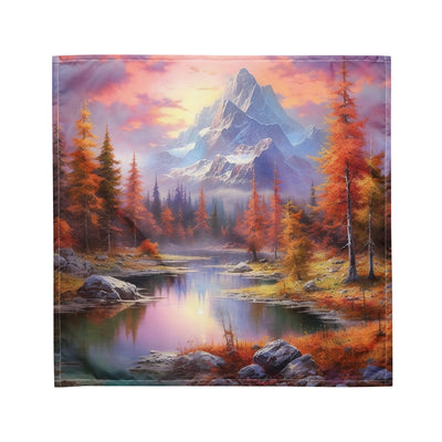 Landschaftsmalerei - Berge, Bäume, Bergsee und Herbstfarben - Bandana (All-Over Print) berge xxx M