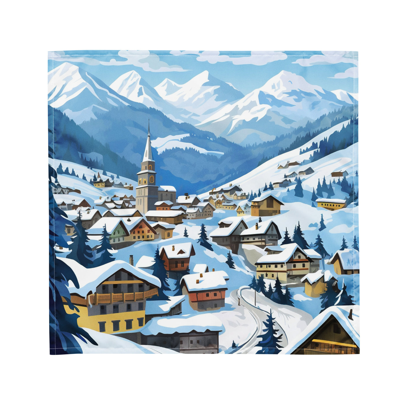 Kitzbühl - Berge und Schnee - Landschaftsmalerei - Bandana (All-Over Print) ski xxx M