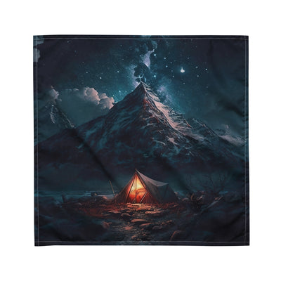 Zelt und Berg in der Nacht - Sterne am Himmel - Landschaftsmalerei - Bandana (All-Over Print) camping xxx M