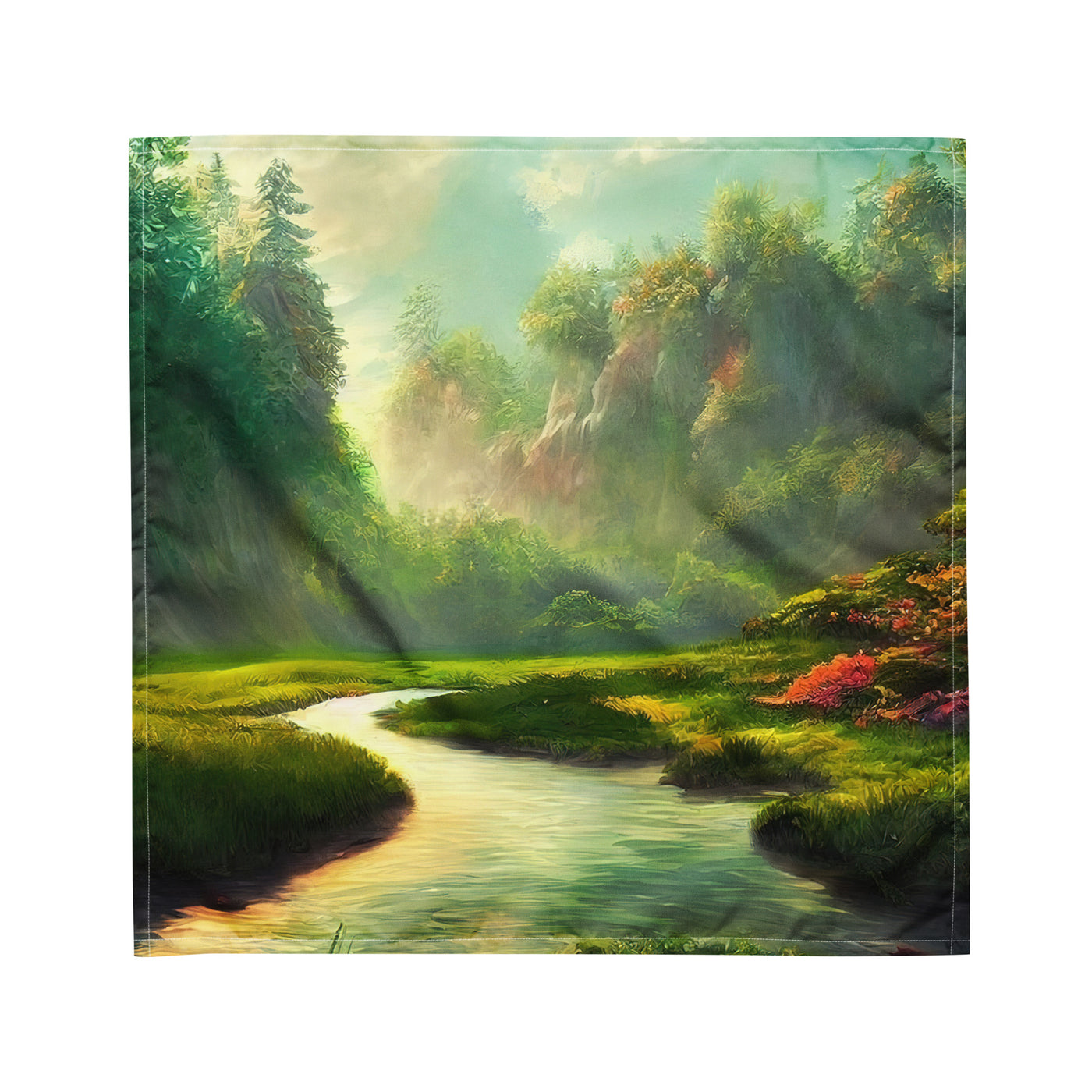 Bach im tropischen Wald - Landschaftsmalerei - Bandana (All-Over Print) camping xxx M