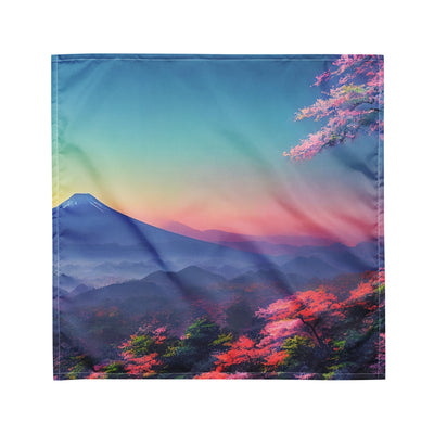 Berg und Wald mit pinken Bäumen - Landschaftsmalerei - Bandana (All-Over Print) berge xxx M