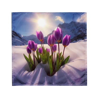 Tulpen im Schnee und in den Bergen - Blumen im Winter - Bandana (All-Over Print) berge xxx M