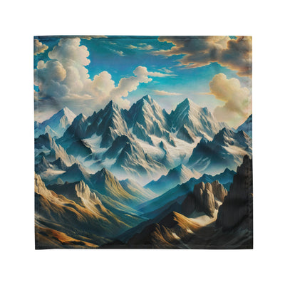 Ein Gemälde von Bergen, das eine epische Atmosphäre ausstrahlt. Kunst der Frührenaissance - Bandana (All-Over Print) berge xxx yyy zzz M