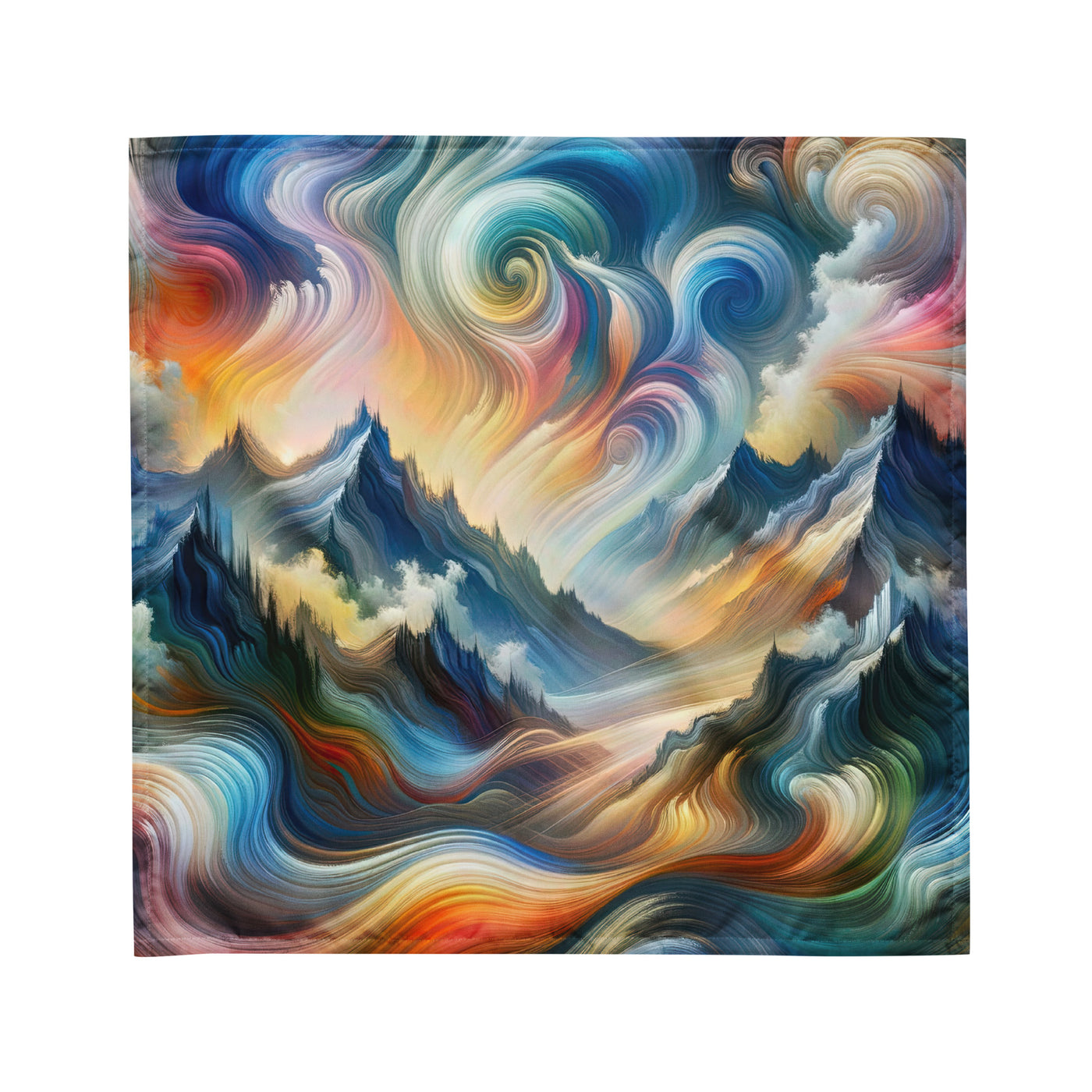 Ätherische schöne Alpen in lebendigen Farbwirbeln - Abstrakte Berge - Bandana (All-Over Print) berge xxx yyy zzz M