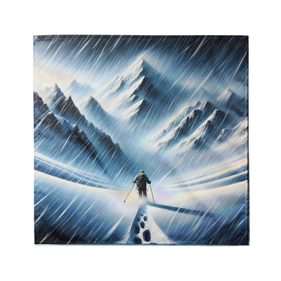 Wanderer und Bergsteiger im Schneesturm: Acrylgemälde der Alpen - Bandana (All-Over Print) wandern xxx yyy zzz M