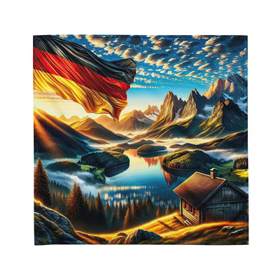 Alpen Gebirge im Morgenlicht: Kunstwerk mit Deutsche Flagge - Bandana (All-Over Print) berge xxx yyy zzz M