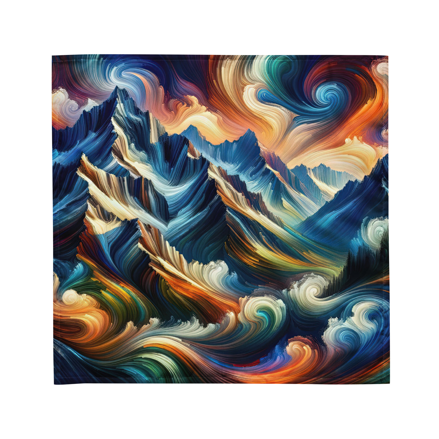 Abstrakte Kunst der Alpen mit lebendigen Farben und wirbelnden Mustern, majestätischen Gipfel und Täler - Bandana (All-Over Print) berge xxx yyy zzz M