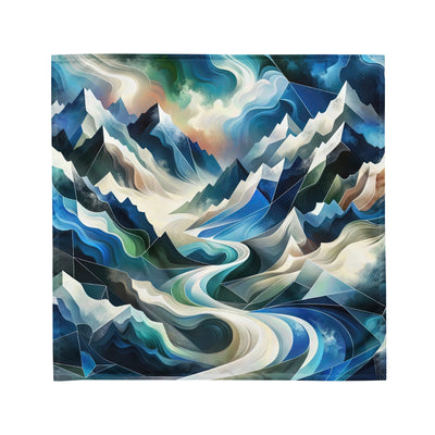 Abstrakte Kunst der Alpen, die geometrische Formen verbindet, um Berggipfel, Täler und Flüsse im Schnee darzustellen. . - All-Over Print berge xxx yyy zzz M