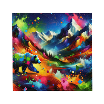 Neonfarbener Alpen Bär in abstrakten geometrischen Formen - Bandana (All-Over Print) camping xxx yyy zzz M