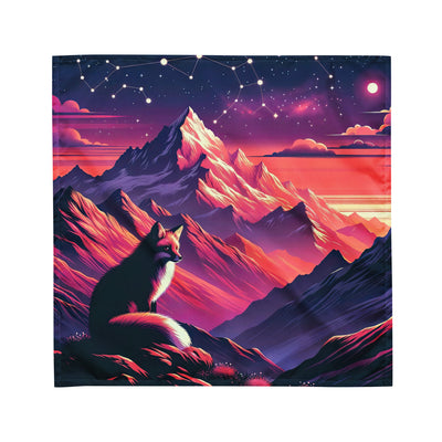 Fuchs im dramatischen Sonnenuntergang: Digitale Bergillustration in Abendfarben - Bandana (All-Over Print) camping xxx yyy zzz M