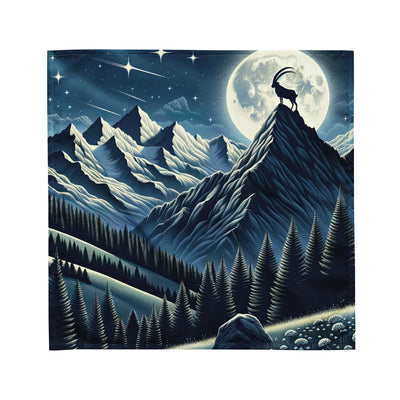 Steinbock in Alpennacht, silberne Berge und Sternenhimmel - Bandana (All-Over Print) berge xxx yyy zzz M