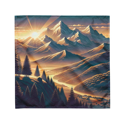 Alpen-Morgendämmerung, erste Sonnenstrahlen auf Schneegipfeln - Bandana (All-Over Print) berge xxx yyy zzz M