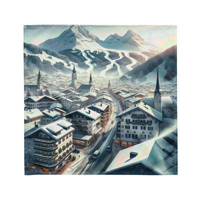 Winter in Kitzbühel: Digitale Malerei von schneebedeckten Dächern - Bandana (All-Over Print) berge xxx yyy zzz M