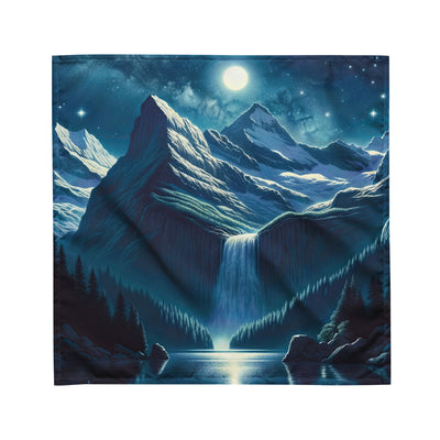 Legendäre Alpennacht, Mondlicht-Berge unter Sternenhimmel - Bandana (All-Over Print) berge xxx yyy zzz M