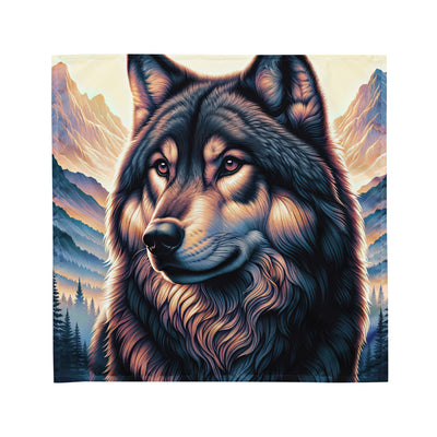 Majestätischer, glänzender Wolf in leuchtender Illustration (AN) - Bandana (All-Over Print) xxx yyy zzz M