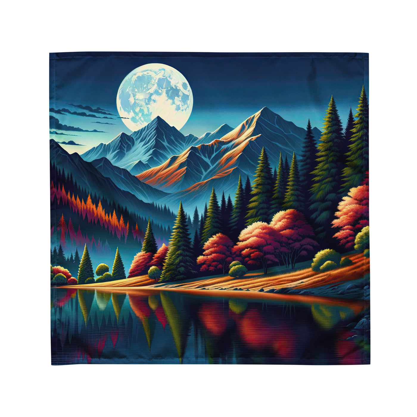 Ruhiger Herbstabend in den Alpen, grün-rote Berge - Bandana (All-Over Print) berge xxx yyy zzz M