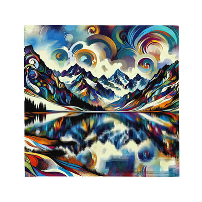 Alpensee im Zentrum eines abstrakt-expressionistischen Alpen-Kunstwerks - Bandana (All-Over Print) berge xxx yyy zzz M