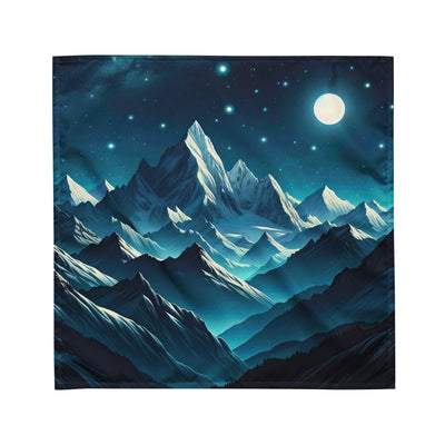 Sternenklare Nacht über den Alpen, Vollmondschein auf Schneegipfeln - Bandana (All-Over Print) berge xxx yyy zzz M