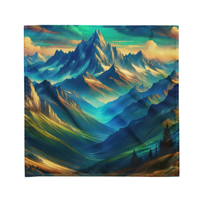 Atemberaubende alpine Komposition mit majestätischen Gipfeln und Tälern - Bandana (All-Over Print) berge xxx yyy zzz M