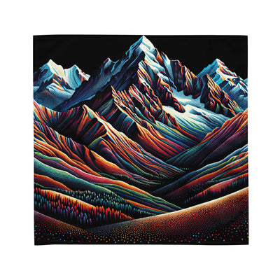 Pointillistische Darstellung der Alpen, Farbpunkte formen die Landschaft - Bandana (All-Over Print) berge xxx yyy zzz M