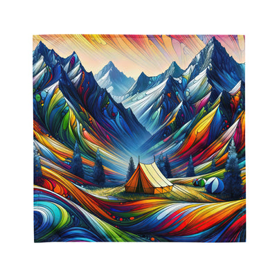 Surreale Alpen in abstrakten Farben, dynamische Formen der Landschaft - Bandana (All-Over Print) camping xxx yyy zzz M