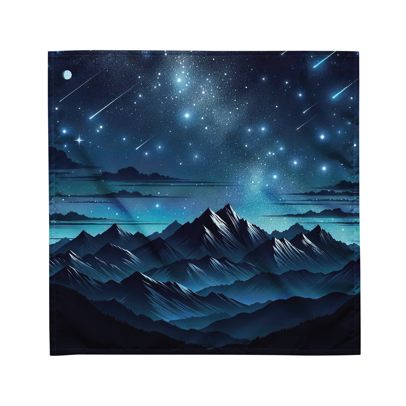 Alpen unter Sternenhimmel mit glitzernden Sternen und Meteoren - Bandana (All-Over Print) berge xxx yyy zzz M