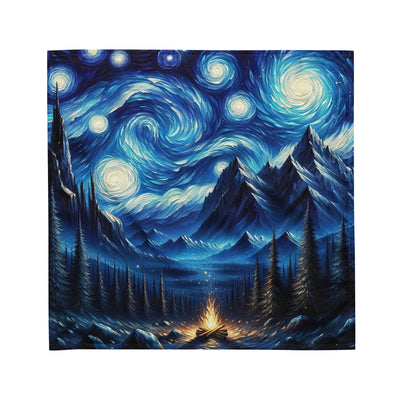Sternennacht-Stil Ölgemälde der Alpen, himmlische Wirbelmuster - Bandana (All-Over Print) berge xxx yyy zzz M