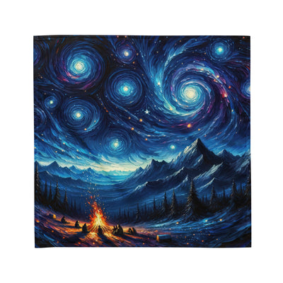 Sternennacht über den Alpen inspiriertes Ölgemälde, mystischer Nachthimmel in Blau - Bandana (All-Over Print) camping xxx yyy zzz M