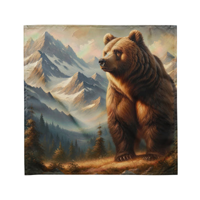 Ölgemälde eines königlichen Bären vor der majestätischen Alpenkulisse - Bandana (All-Over Print) camping xxx yyy zzz M