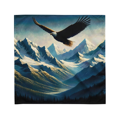 Ölgemälde eines Adlers vor schneebedeckten Bergsilhouetten - Bandana (All-Over Print) berge xxx yyy zzz M