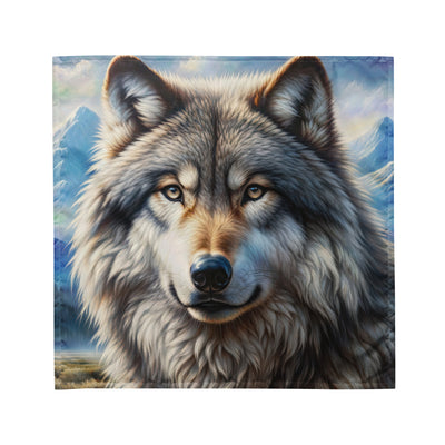 Porträt-Ölgemälde eines prächtigen Wolfes mit faszinierenden Augen (AN) - Bandana (All-Over Print) xxx yyy zzz M