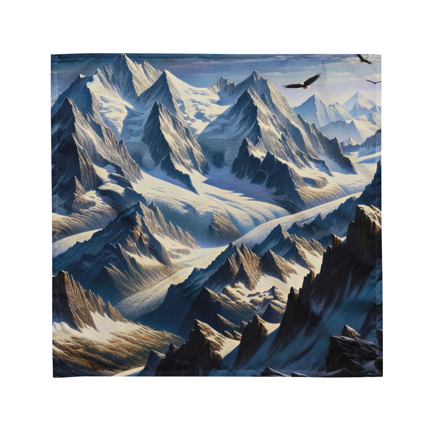 Ölgemälde der Alpen mit hervorgehobenen zerklüfteten Geländen im Licht und Schatten - Bandana (All-Over Print) berge xxx yyy zzz M